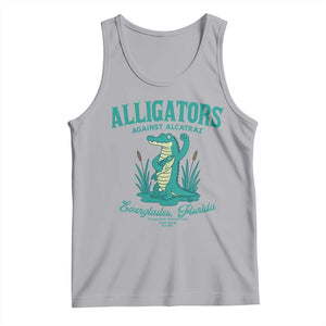 Alligators Against Alcatraz Tank Top Everglades Florida for Human Rights TS02 Athletic Heather Print Your Wear
