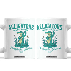 Alligators Against Alcatraz Coffee Mug Everglades Florida for Human Rights TS02 White Print Your Wear