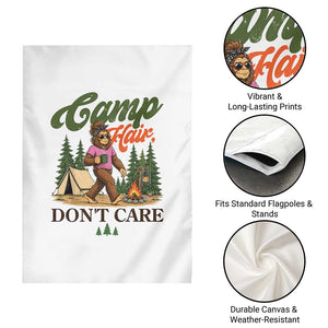 Vintage Funny Girly Bigfoot Camper Garden Flag Camp Hair Don't Care Sasquatch Camping Outdoor Adventure