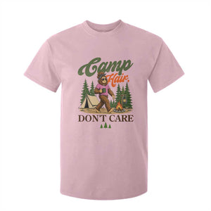 Vintage Funny Girly Bigfoot Camper T Shirt For Kid Camp Hair Don't Care Sasquatch Camping Outdoor Adventure