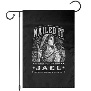 Nailed It Jael Judges 4 Old Testament Garden Flag Funny Biblical Woodcut Christian Faith