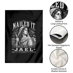 Nailed It Jael Judges 4 Old Testament Garden Flag Funny Biblical Woodcut Christian Faith