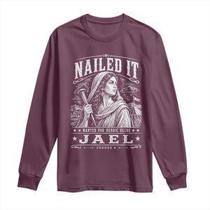 Nailed It Jael Judges 4 Old Testament Long Sleeve Shirt Funny Biblical Woodcut Christian Faith