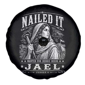 Nailed It Jael Judges 4 Old Testament Spare Tire Cover Funny Biblical Woodcut Christian Faith