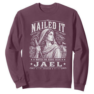 Nailed It Jael Judges 4 Old Testament Sweatshirt Funny Biblical Woodcut Christian Faith
