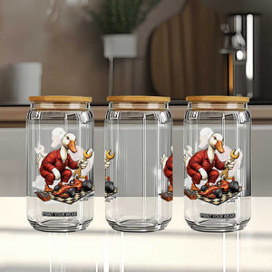 Funny Duck Mechanic Race Car Pit Crew Glass Can Motorsports Enthusiast Auto Repair