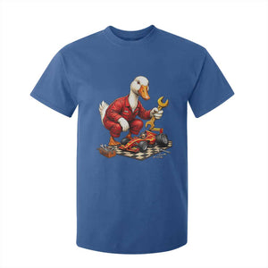 Funny Duck Mechanic Race Car Pit Crew T Shirt For Kid Motorsports Enthusiast Auto Repair