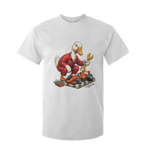 Funny Duck Mechanic Race Car Pit Crew T Shirt For Kid Motorsports Enthusiast Auto Repair