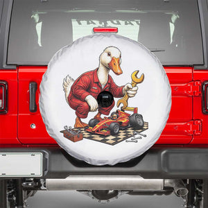 Funny Duck Mechanic Race Car Pit Crew Spare Tire Cover Motorsports Enthusiast Auto Repair
