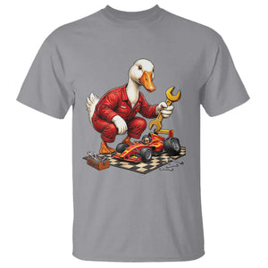 Funny Duck Mechanic Race Car Pit Crew T Shirt Motorsports Enthusiast Auto Repair