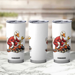 Funny Duck Mechanic Race Car Pit Crew Tumbler Cup Motorsports Enthusiast Auto Repair