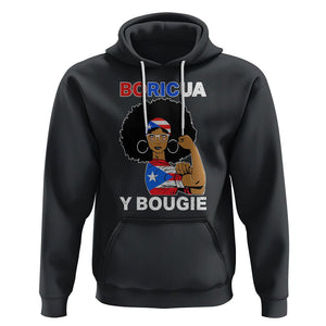 Puerto Rico Hoodie Puerto Rican Flag Women Boricua Bougie Hispanic Heritage Month TS02 Black Printyourwear