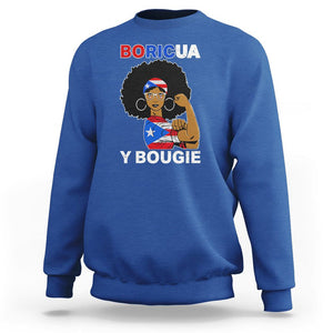 Puerto Rico Sweatshirt Puerto Rican Flag Women Boricua Bougie Hispanic Heritage Month TS02 Royal Blue Printyourwear