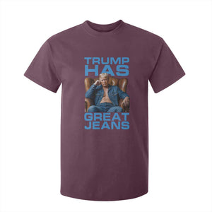 Funny Trump Has Great Jeans T Shirt For Kid Parody Denim Outfit Graphic TS02 Maroon Print Your Wear
