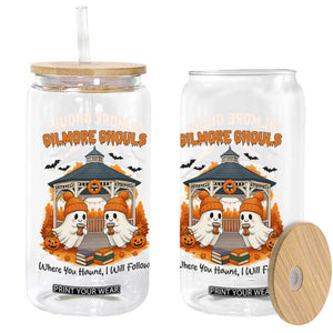 Cute Gilmore Ghouls Halloween Ghost Glass Can Cozy Fall Aesthetic with Pumpkin Spice and Books TS02 Print Your Wear