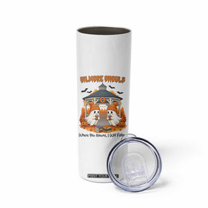 Cute Gilmore Ghouls Halloween Ghost Skinny Tumbler Cozy Fall Aesthetic with Pumpkin Spice and Books TS02 Print Your Wear