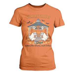 Cute Gilmore Ghouls Halloween Ghost T Shirt For Women Cozy Fall Aesthetic with Pumpkin Spice and Books TS02 Orange Print Your Wear