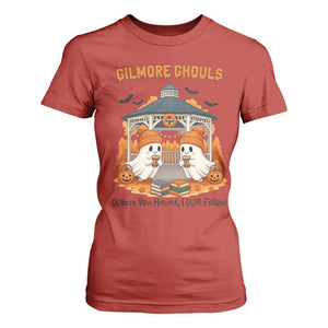 Cute Gilmore Ghouls Halloween Ghost T Shirt For Women Cozy Fall Aesthetic with Pumpkin Spice and Books TS02 Red Print Your Wear