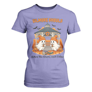 Cute Gilmore Ghouls Halloween Ghost T Shirt For Women Cozy Fall Aesthetic with Pumpkin Spice and Books TS02 Violet Print Your Wear