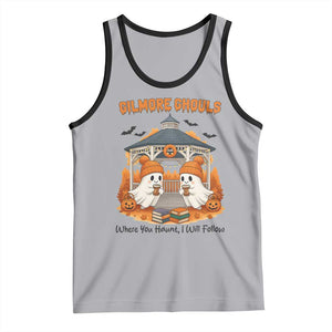 Cute Gilmore Ghouls Halloween Ghost Tank Top Cozy Fall Aesthetic with Pumpkin Spice and Books TS02 Athletic Heather Black Print Your Wear