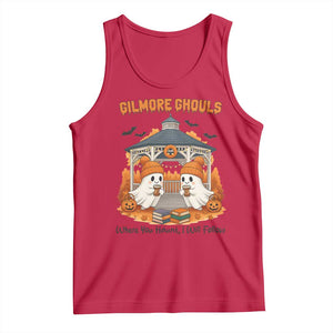 Cute Gilmore Ghouls Halloween Ghost Tank Top Cozy Fall Aesthetic with Pumpkin Spice and Books TS02 Red Print Your Wear