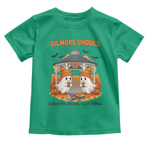 Cute Gilmore Ghouls Halloween Ghost Toddler T Shirt Cozy Fall Aesthetic with Pumpkin Spice and Books TS02 Irish Green Print Your Wear