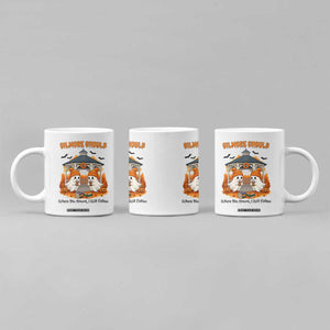 Cute Gilmore Ghouls Halloween Ghost Coffee Mug Cozy Fall Aesthetic with Pumpkin Spice and Books TS02 Print Your Wear