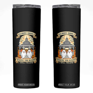 Gilmore Ghouls Halloween Ghost Skinny Tumbler Cute Couple Spooky Boo with Fall Gazebo TS02 Black Print Your Wear