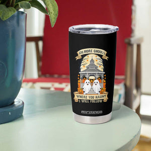 Gilmore Ghouls Halloween Ghost Tumbler Cup Cute Couple Spooky Boo with Fall Gazebo TS02 Print Your Wear