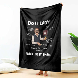 Do It Lady and Back To It Then Throw Blanket Funny Office Joke Vintage Mustache Guy Meme TS02 Print Your Wear