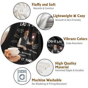 Do It Lady and Back To It Then Throw Blanket Funny Office Joke Vintage Mustache Guy Meme TS02 Print Your Wear