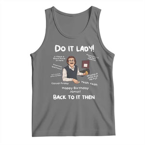 Do It Lady and Back To It Then Tank Top Funny Office Joke Vintage Mustache Guy Meme TS02 Black Heather Print Your Wear