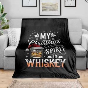 Funny My Christmas Spirit Is Whiskey Throw Blanket Holiday Drinking Festive Spirit TS02 Print Your Wear