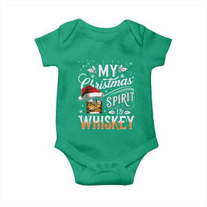 Funny My Christmas Spirit Is Whiskey Baby Onesie Holiday Drinking Festive Spirit TS02 Irish Green Print Your Wear