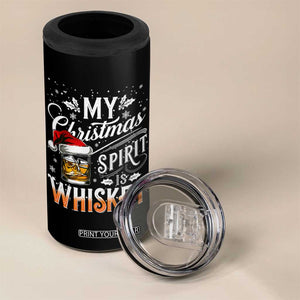 Funny My Christmas Spirit Is Whiskey 4 in 1 Can Cooler Tumbler Holiday Drinking Festive Spirit TS02 Print Your Wear