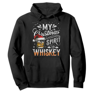 Funny My Christmas Spirit Is Whiskey Hoodie Holiday Drinking Festive Spirit TS02 Black Print Your Wear