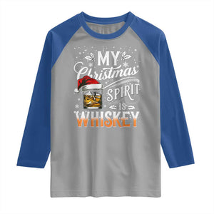 Funny My Christmas Spirit Is Whiskey Raglan Shirt Holiday Drinking Festive Spirit TS02 Sport Gray Royal Print Your Wear