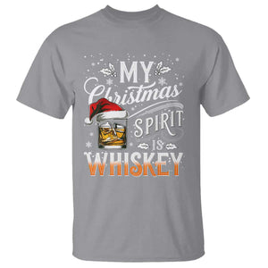 Funny My Christmas Spirit Is Whiskey T Shirt Holiday Drinking Festive Spirit TS02 Sport Gray Print Your Wear