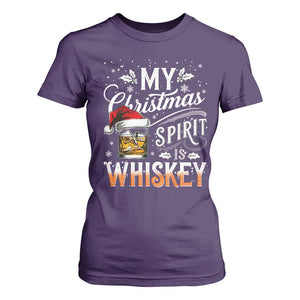 Funny My Christmas Spirit Is Whiskey T Shirt For Women Holiday Drinking Festive Spirit TS02 Purple Print Your Wear
