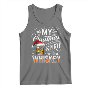 Funny My Christmas Spirit Is Whiskey Tank Top Holiday Drinking Festive Spirit TS02 Black Heather Print Your Wear