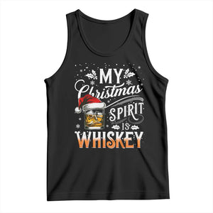 Funny My Christmas Spirit Is Whiskey Tank Top Holiday Drinking Festive Spirit TS02 Black Print Your Wear