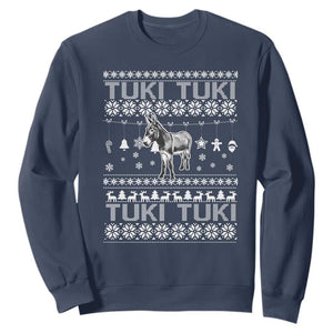 Latin American Christmas Sweatshirt Tuki Tuki Mi Burrito Latino Ugly Christmas TS02 Navy Print Your Wear