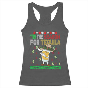 Mexican Christmas Racerback Tank Top Tis The Season For Tequila Dabbing Alcohol Lover TS02 Dark Heather Print Your Wear