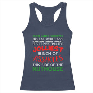 Funny Christmas Movie Racerback Tank Top Jolliest Bunch of Assholes This Side of The Nuthouse Xmas Vacation TS02 Navy Print Your Wear
