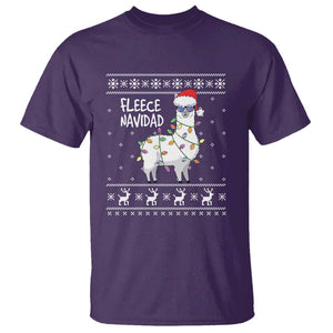 Funny Llama Christmas T Shirt Fleece Navidad Feliz Merry Xmas Ugly Sweater TS02 Purple Print Your Wear