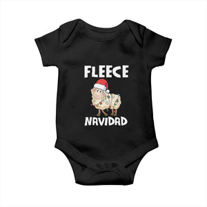Funny Christmas Sheep Baby Onesie Fleece Navidad Feliz Spanish Merry Xmas TS02 Black Print Your Wear