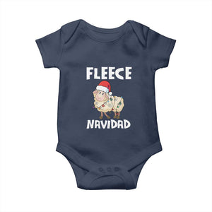 Funny Christmas Sheep Baby Onesie Fleece Navidad Feliz Spanish Merry Xmas TS02 Navy Print Your Wear