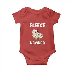 Funny Christmas Sheep Baby Onesie Fleece Navidad Feliz Spanish Merry Xmas TS02 Red Print Your Wear