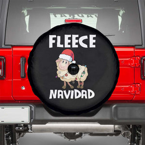 Funny Christmas Sheep Spare Tire Cover Fleece Navidad Feliz Spanish Merry Xmas TS02 Black Print Your Wear
