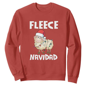 Funny Christmas Sheep Sweatshirt Fleece Navidad Feliz Spanish Merry Xmas TS02 Red Print Your Wear